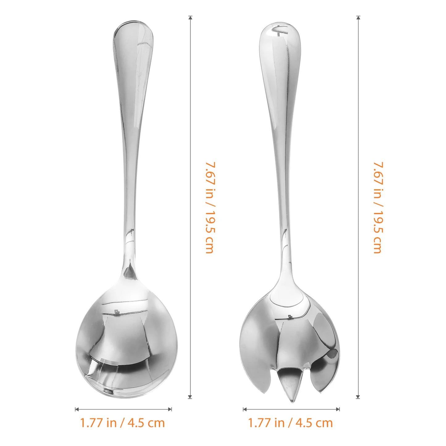 Heavy Duty Stainless Steel Salad Fork and Spoon Serving Set for Party Home Restaurant