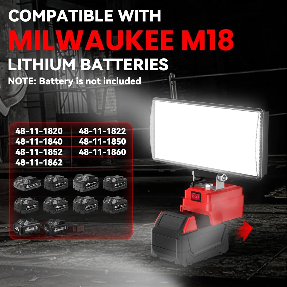 Led Light For Milwaukee 18V Li-ion Battery LED Work Light 4/5/8 inch Tool Light  Portable Emergency Flood Lamp Camping lamp