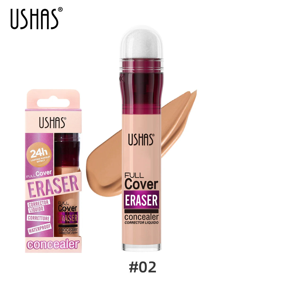 USHAS Sponge Head Cosmetics Black Circle Tear Marks Acne Mask foundation make-up Eraser Waterproof Skin concealer