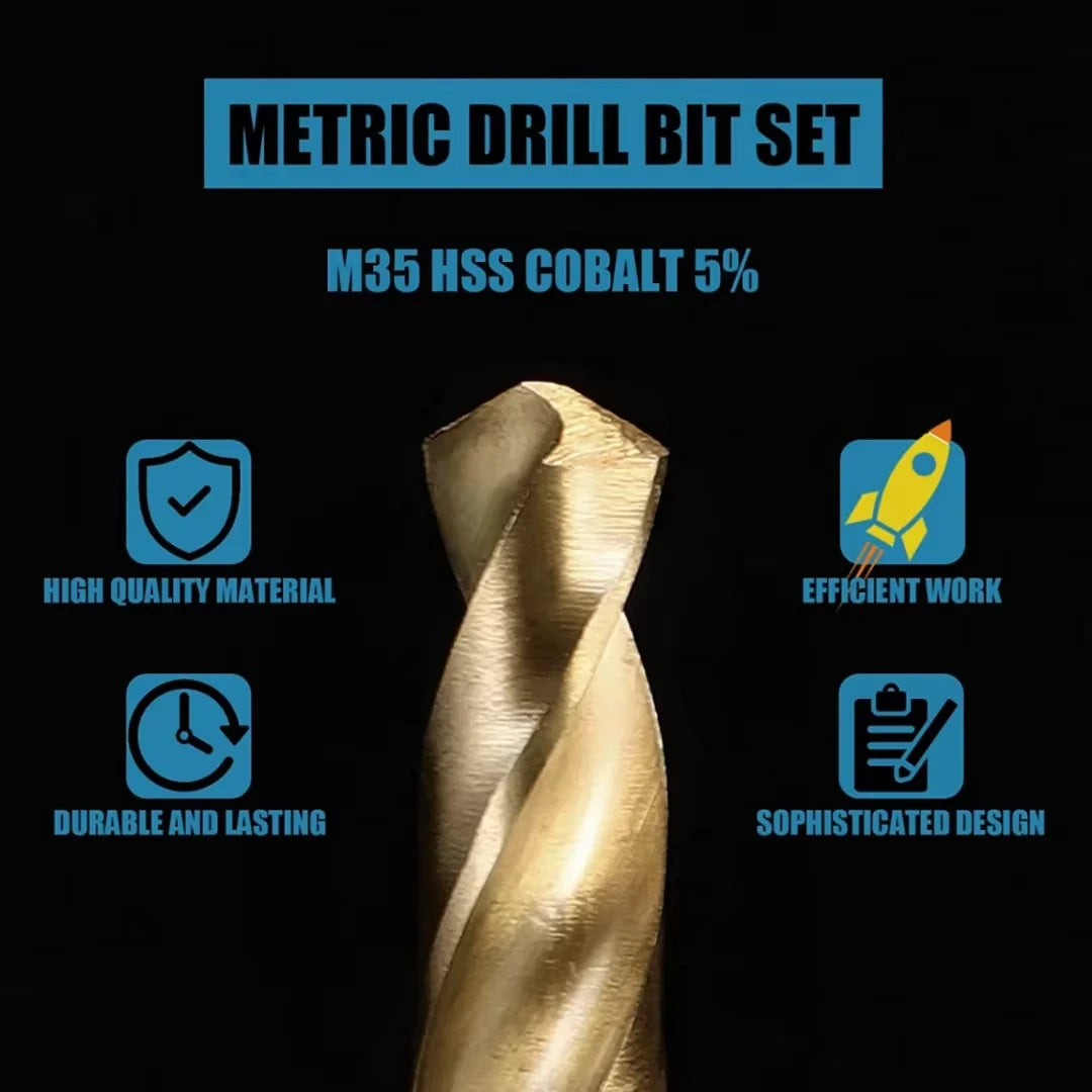 Metric Drill Bit Set 13PCS (3/16"-1/2") Glass Metal Tile Concrete Professional Tungsten Carbide Drill Tip Working Power Tool