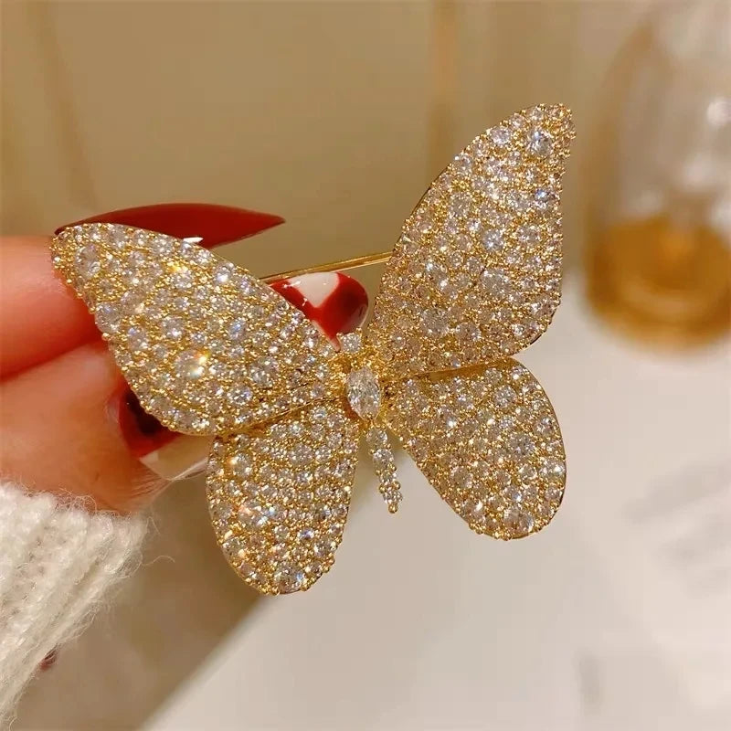Exquisite Opal Wheat Ear Rhinestone Brooches for Women Crystal Cat’s Eye Stone Pins Suit Clothes Luxury Jewelry Accessories
