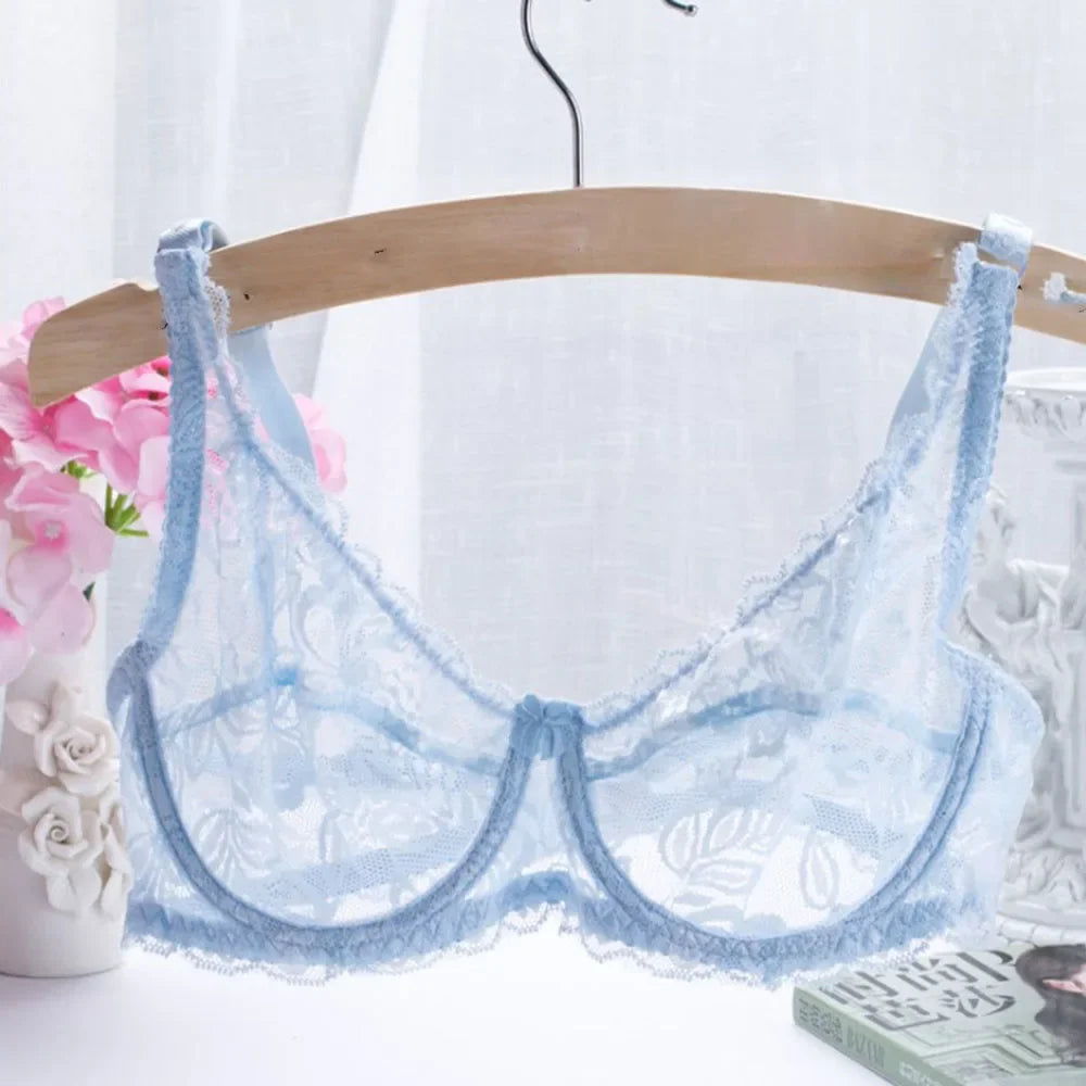 2025 Women’s Comfy Fashion Sexy Lingerie Lace Hollow Out Transparent Bra Underwire Bra Underwear Erotic Attractive Women Clothes
