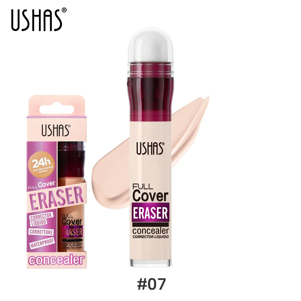 USHAS Sponge Head Cosmetics Black Circle Tear Marks Acne Mask foundation make-up Eraser Waterproof Skin concealer