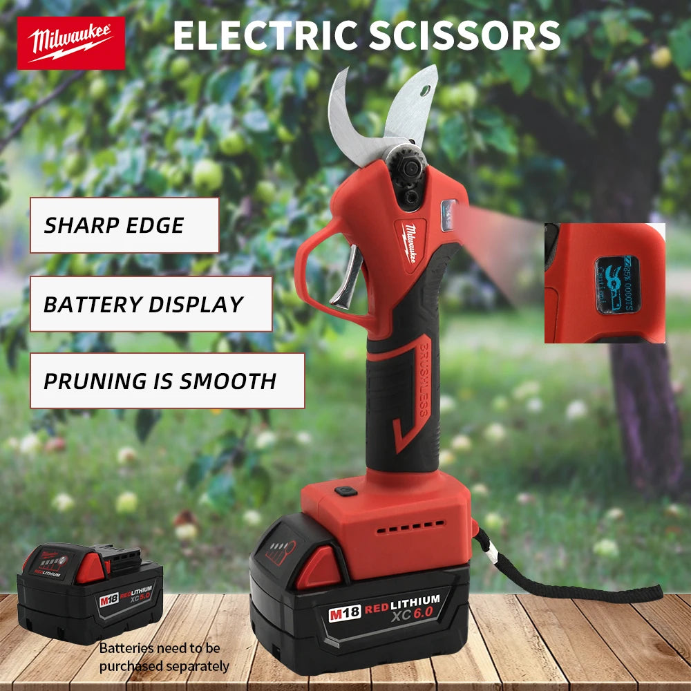 Milwaukee M18 Battery Brushless Electric Scissors Cordless Pruning Shear Tree Branch Garden Scissors Cutter Trimmer Power Tools