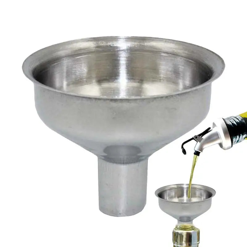 304 Stainless Steel Funnel Metal Wide Mouth Funnel With Strainer Mesh For Cooking Oil Liquid Spices Filter Kitchen Gadgets