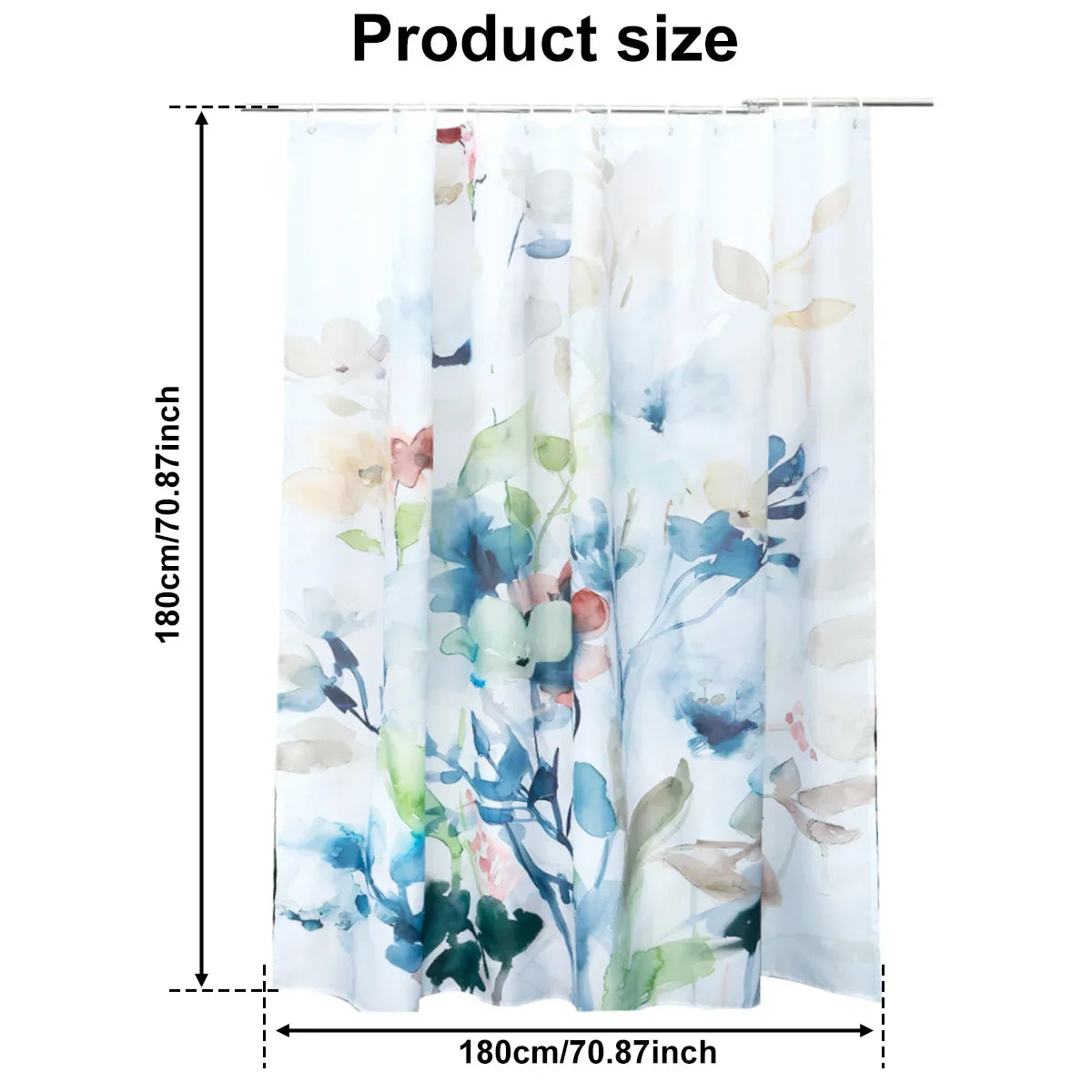 Plants Shower Curtain Waterproof Shower Curtain Polyester Fabric 3D Printing Bathroom Curtains Bathroom Decor With Hooks