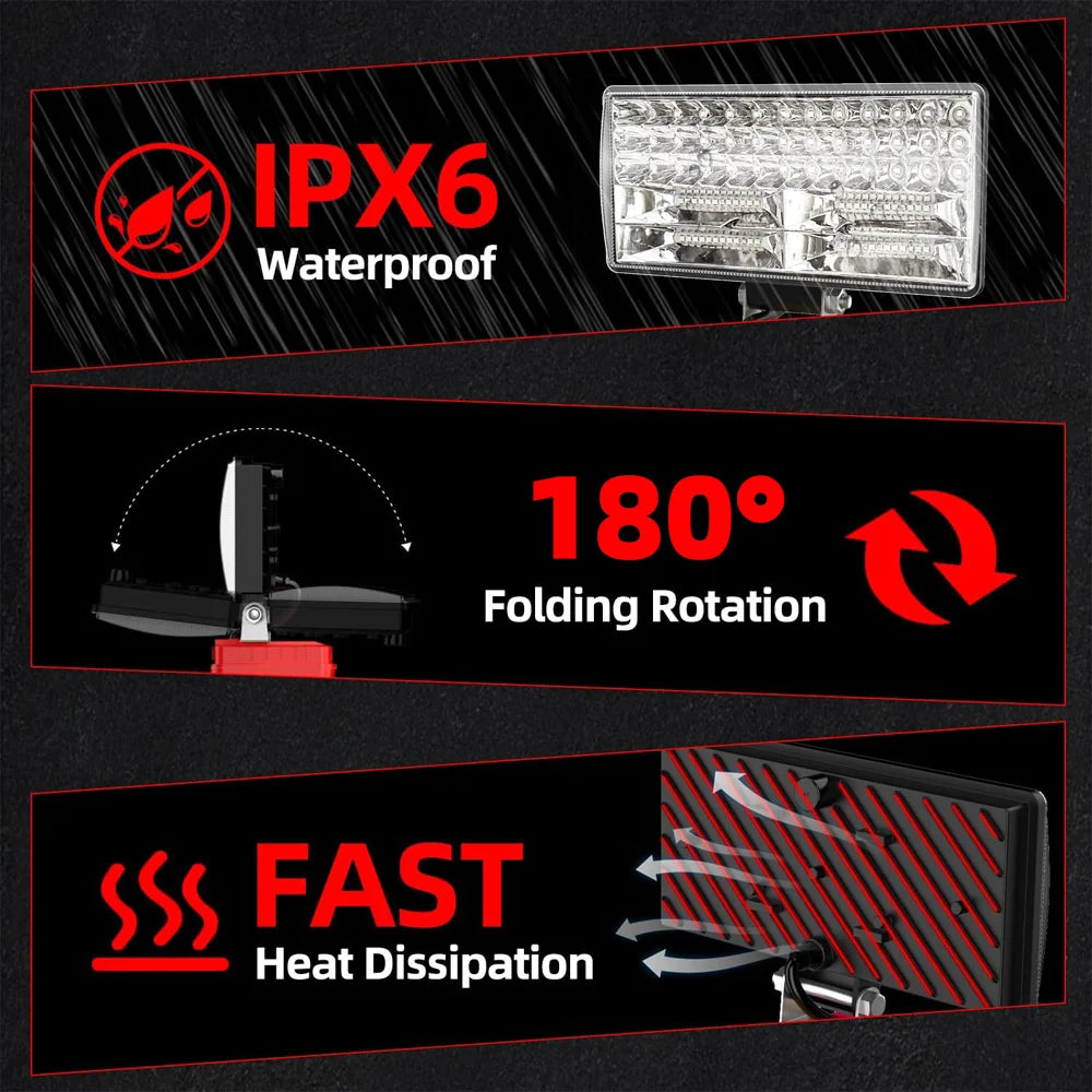Led Light For Milwaukee 18V Li-ion Battery LED Work Light 4/5/8 inch Tool Light  Portable Emergency Flood Lamp Camping lamp