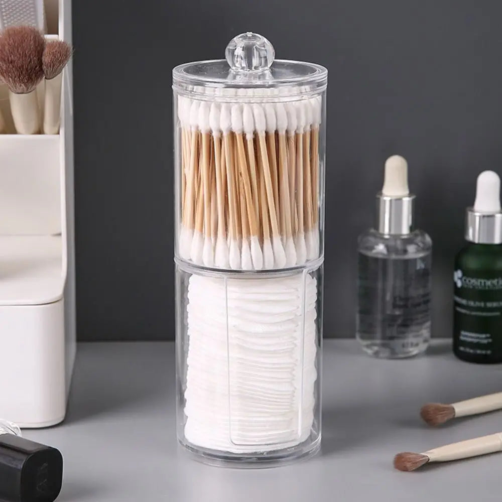 1pcs Acrylic Cotton Swab Makeup Organizer Cosmetics Storage Box Portable Make Up Cotton Pad Holder Container Storage Case