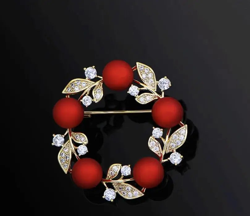 Exquisite Opal Wheat Ear Rhinestone Brooches for Women Crystal Cat’s Eye Stone Pins Suit Clothes Luxury Jewelry Accessories