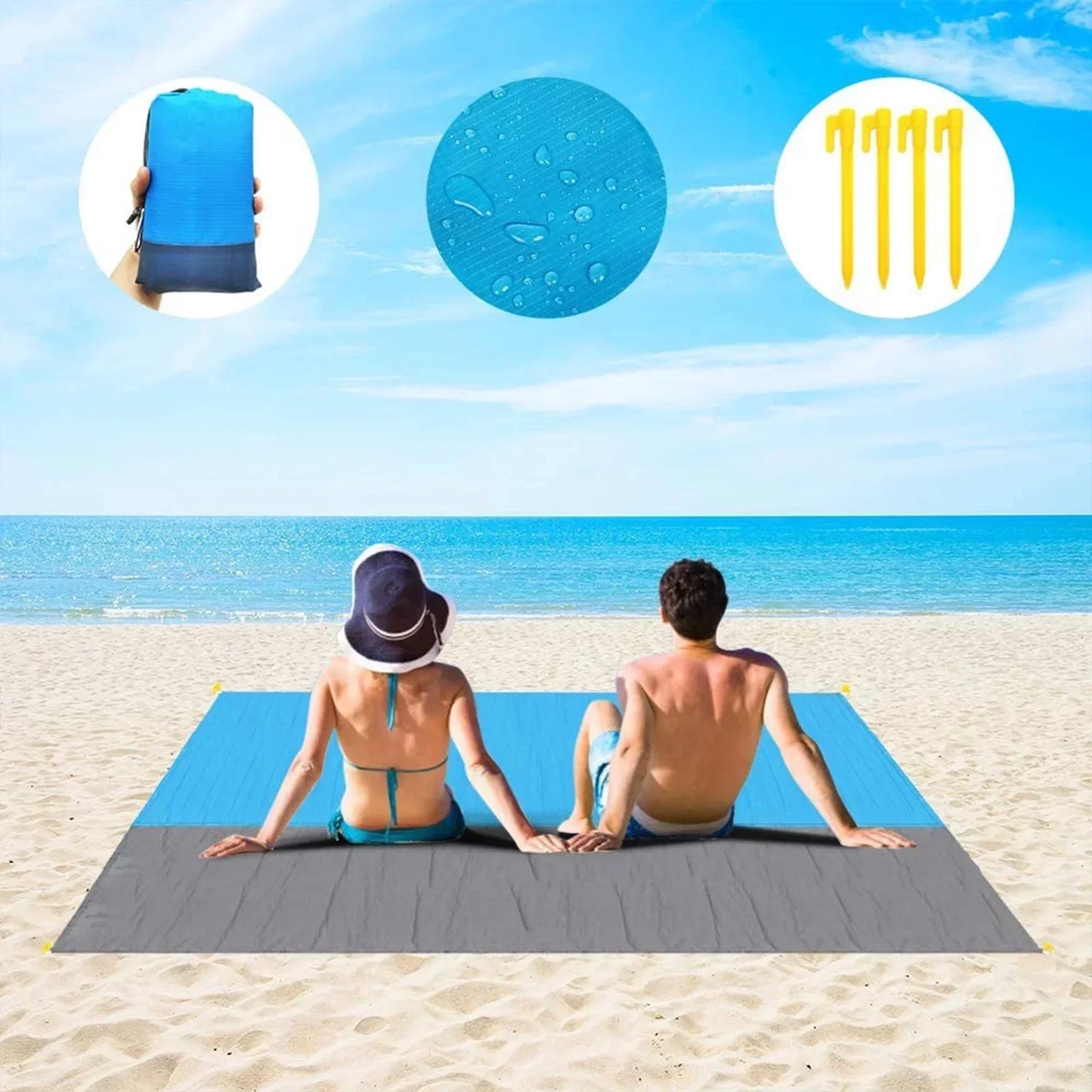 Waterproof Sandbeach Blanket for Camping, Hiking, and Sports - Lightweight and Sandproof