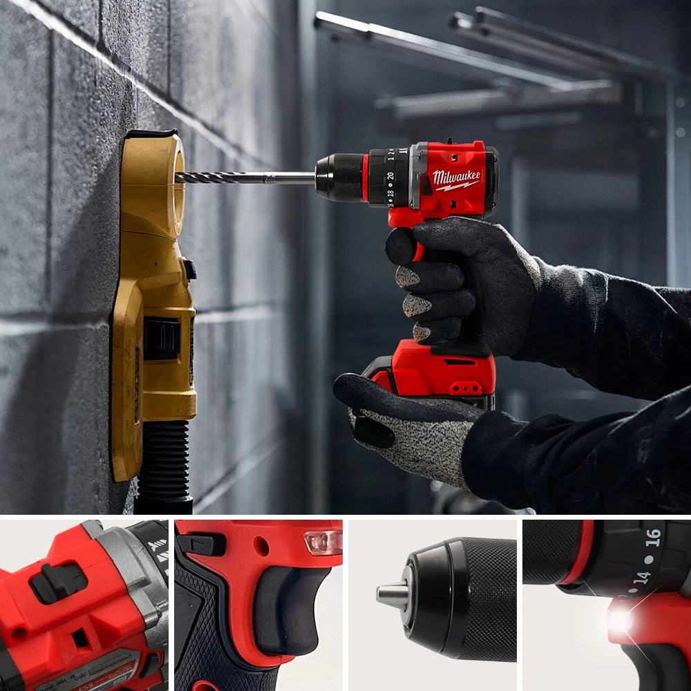 Milwaukee Small Electric Drill 150N.m Brushless Cordless Lmpact Drill of Decoration Team Uses 18V Milwaukee Battery Power Tool