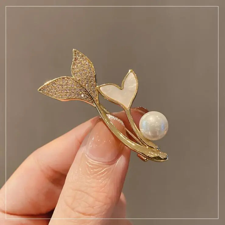 Exquisite Opal Wheat Ear Rhinestone Brooches for Women Crystal Cat’s Eye Stone Pins Suit Clothes Luxury Jewelry Accessories