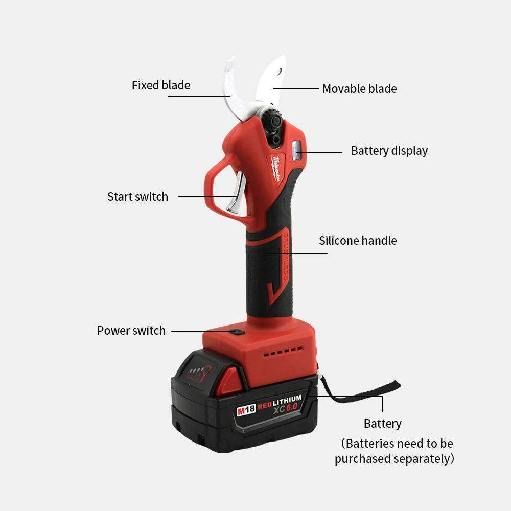 Milwaukee M18 Battery Brushless Electric Scissors Cordless Pruning Shear Tree Branch Garden Scissors Cutter Trimmer Power Tools