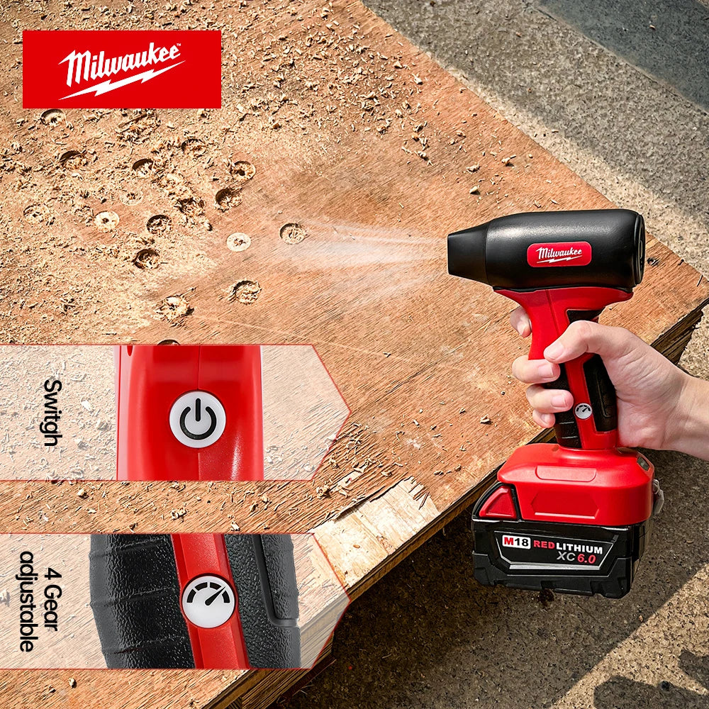 Milwaukee Brushless  Electric Turbo Blowers Jet Fan 45M/S Violent 130000RPM Car Dryer Handheld Dust Blowing Tool For 18V Battery