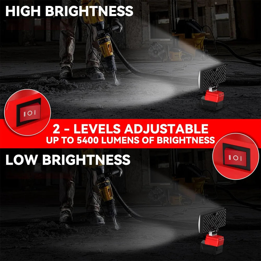 Led Light For Milwaukee 18V Li-ion Battery LED Work Light 4/5/8 inch Tool Light  Portable Emergency Flood Lamp Camping lamp