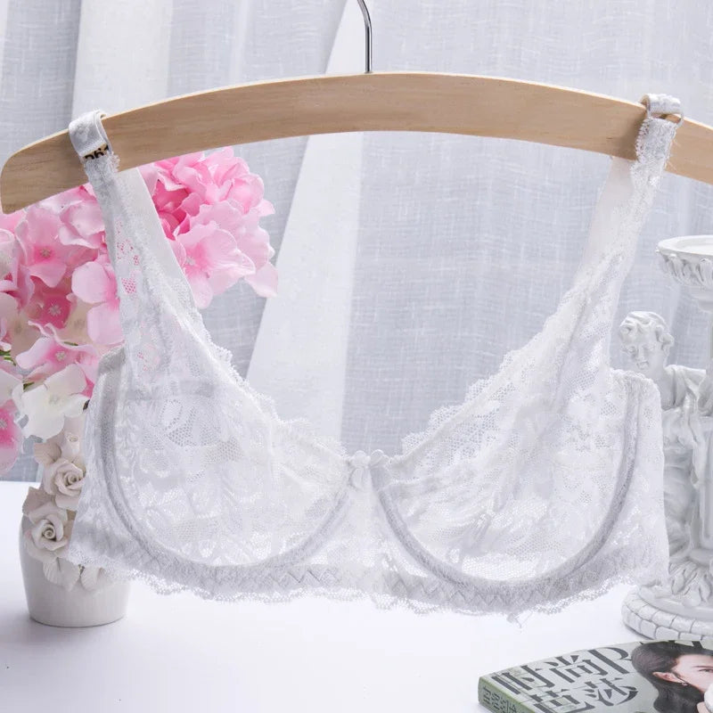 2025 Women’s Comfy Fashion Sexy Lingerie Lace Hollow Out Transparent Bra Underwire Bra Underwear Erotic Attractive Women Clothes