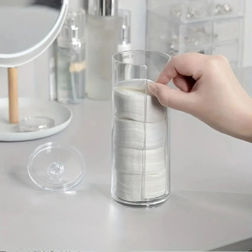 1pcs Acrylic Cotton Swab Makeup Organizer Cosmetics Storage Box Portable Make Up Cotton Pad Holder Container Storage Case