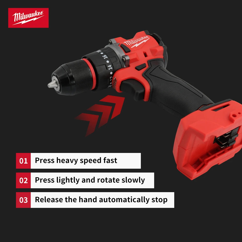 Milwaukee Small Electric Drill 150N.m Brushless Cordless Lmpact Drill of Decoration Team Uses 18V Milwaukee Battery Power Tool
