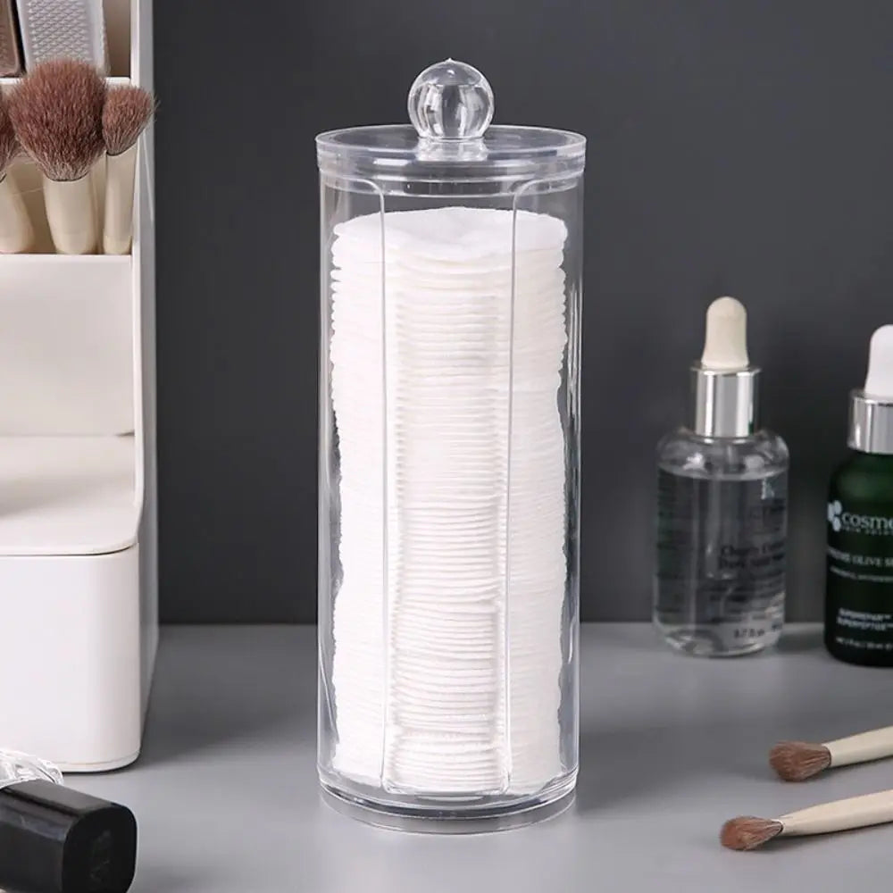 1pcs Acrylic Cotton Swab Makeup Organizer Cosmetics Storage Box Portable Make Up Cotton Pad Holder Container Storage Case