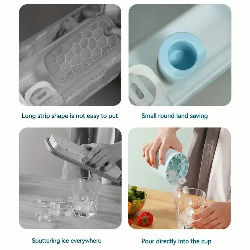 【Hot sales】1pc, Make Perfectly-Shaped Ice Cubes With This Easy-Release Silicone Ice Cube Mold - Holds Up To 60 Cubes!